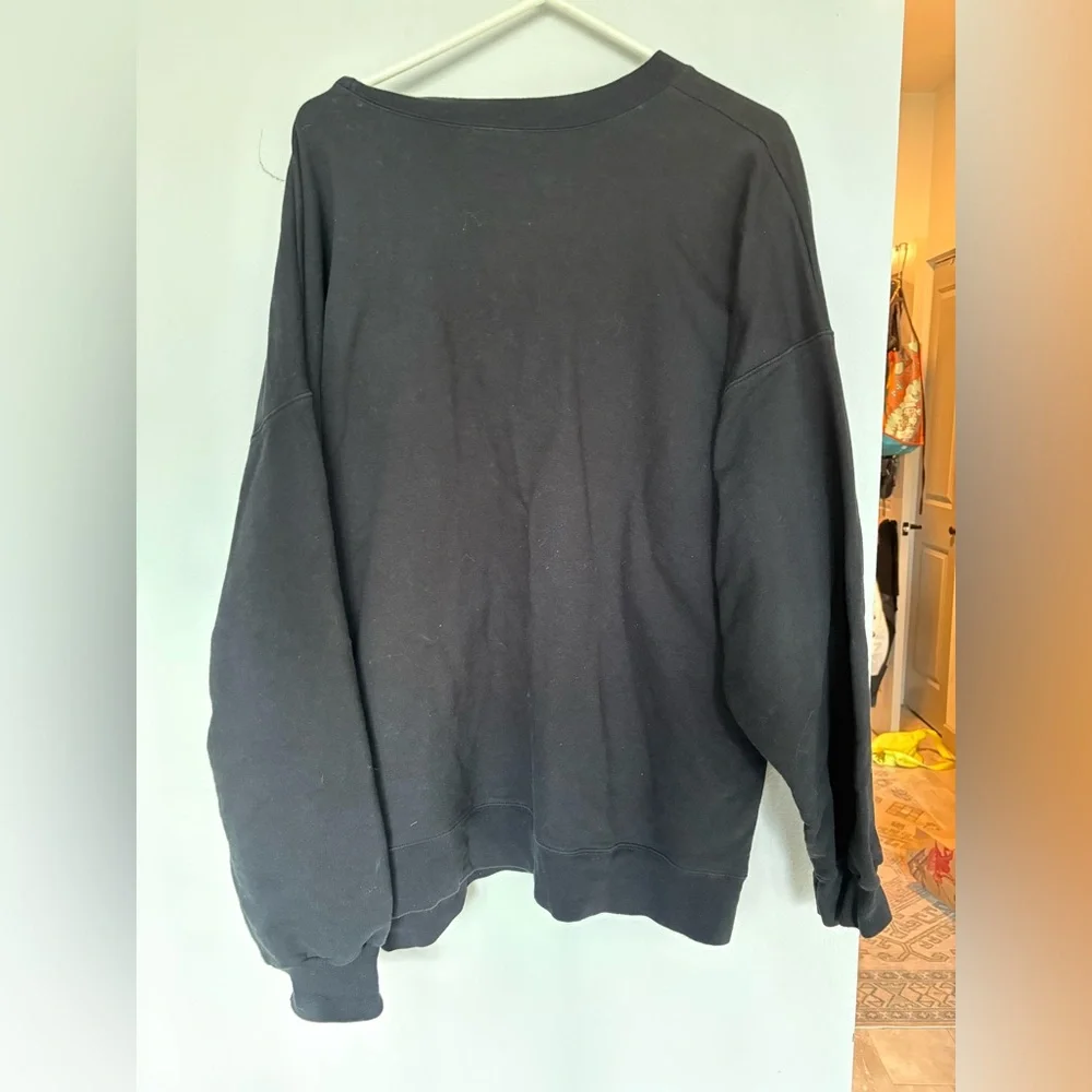 The Bar Black Oversized Crewneck Sweatshirt Chenille Varsity Logo XXXL Rare Size - Picture 5 of 5